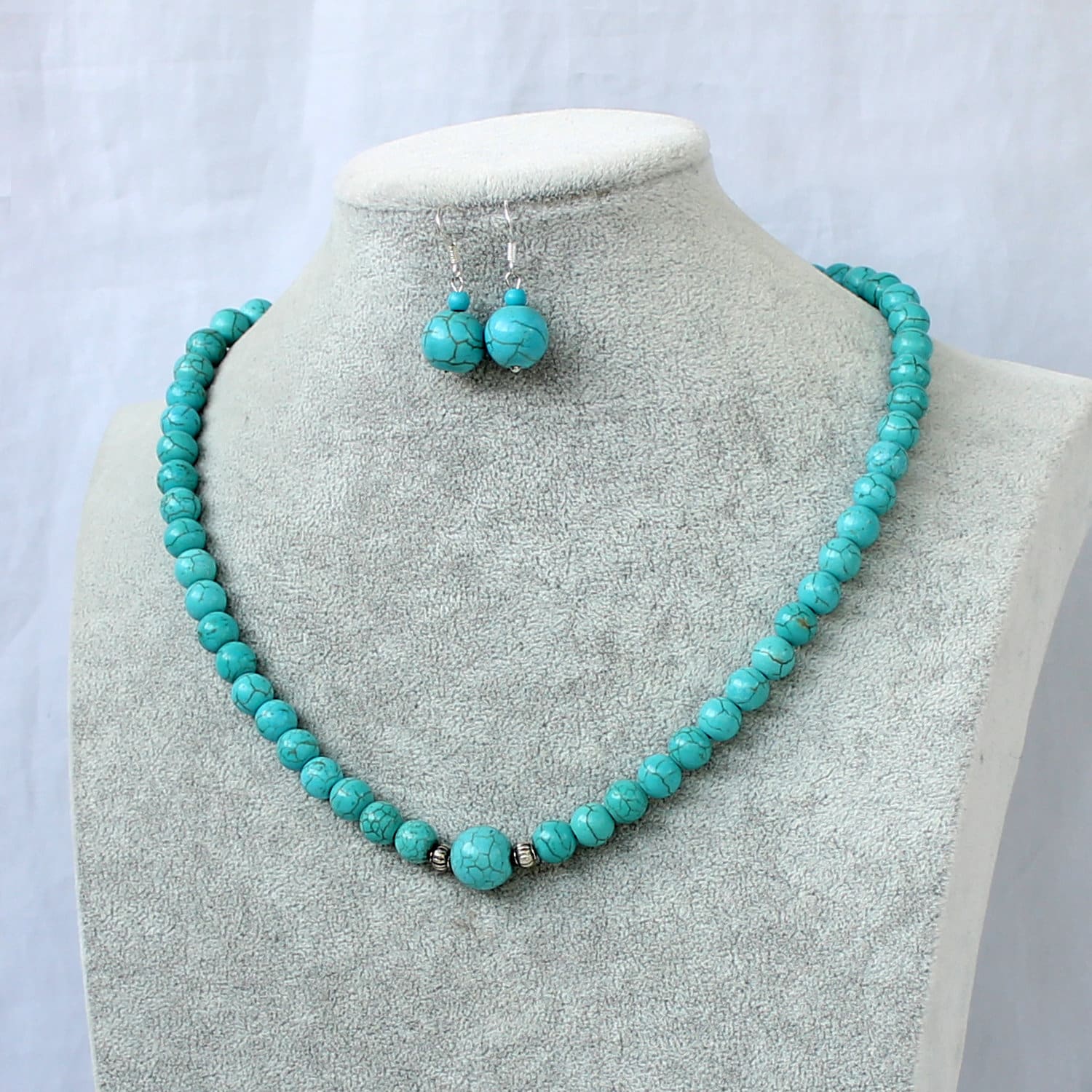 Türkis Ohrringe Halskette Set, Geschenk Für Frauen, Schmuck Zierliche Mutter Tochter Türkis Ohrringe Halskette Set, Geschenk Für Frauen, Schmuck Zierliche Mutter Tochter von AmyStoresArt