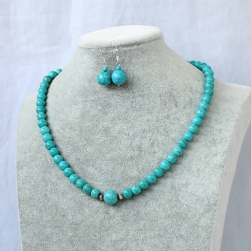 Türkis Ohrringe Halskette Set, Geschenk Für Frauen, Schmuck Zierliche Mutter Tochter Türkis Ohrringe Halskette Set, Geschenk Für Frauen, Schmuck Zierliche Mutter Tochter von AmyStoresArt