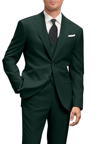 Amyox Slim Fit 3-teiliger Anzug für Herren, zwei Knöpfe, Business Hochzeits-Smoking, Anzug-Set, Jacke, Weste, Hose, mit Krawatte, Dunkelgrün, S Amyox Slim Fit 3-teiliger Anzug für Herren, zwei Knöpfe, Business Hochzeits-Smoking, Anzug-Set, Jacke, Weste, Hose, mit Krawatte, Dunkelgrün, S von Amyox