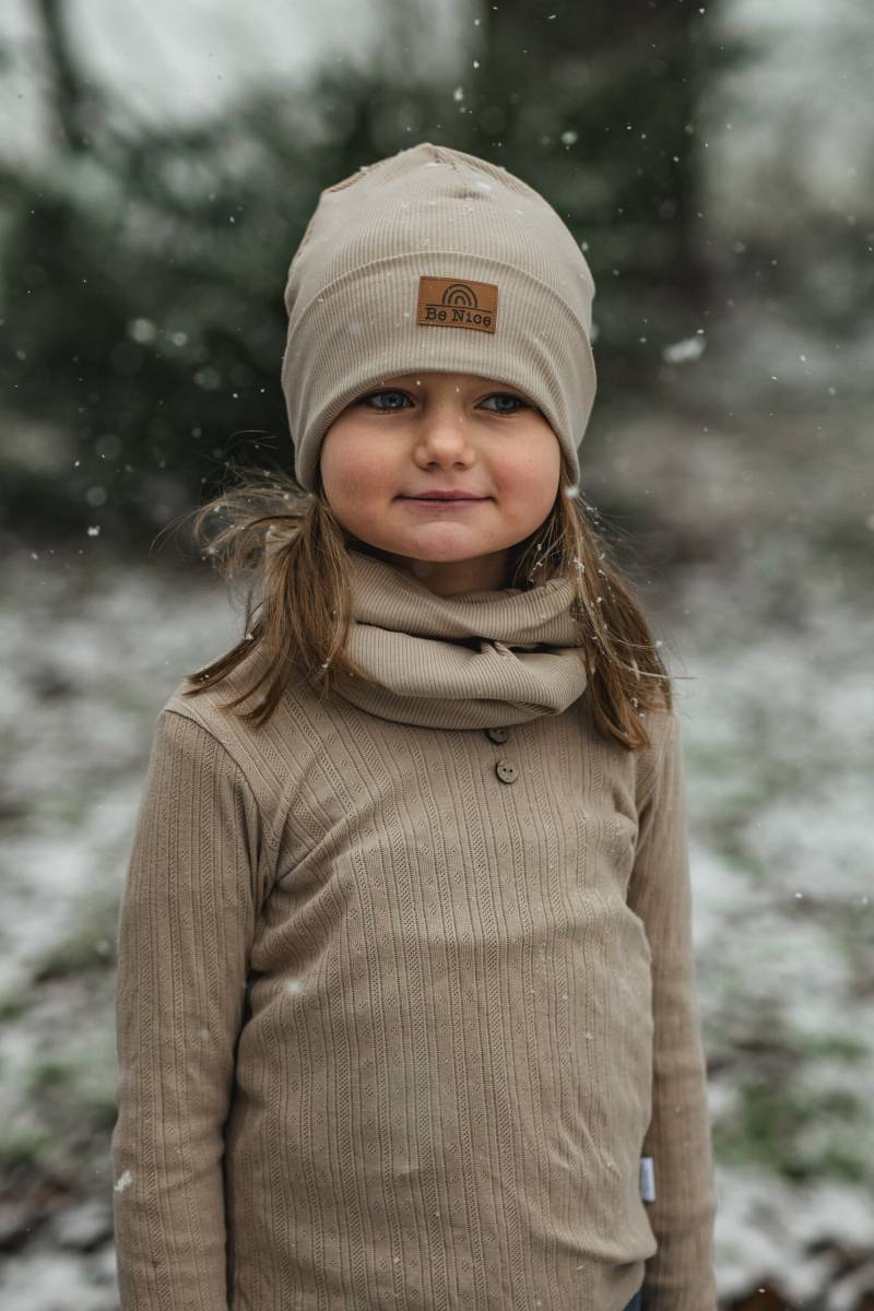 Baby Und Kleinkind Beanie Mütze Aus Rib Jersey in Der Farbe Beige von AmysBlossom