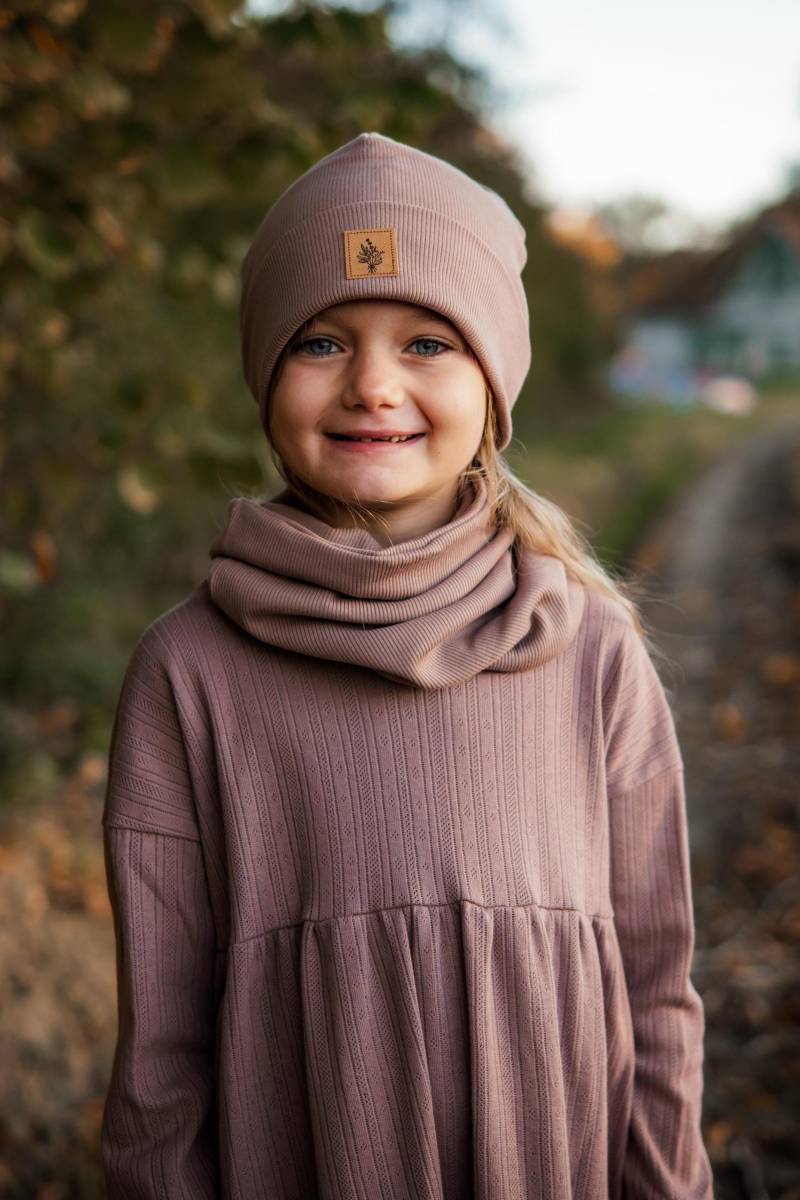 Baby Und Kleinkind Beanie Mütze Aus Rib Jersey in Der Farbe Mauve von AmysBlossom
