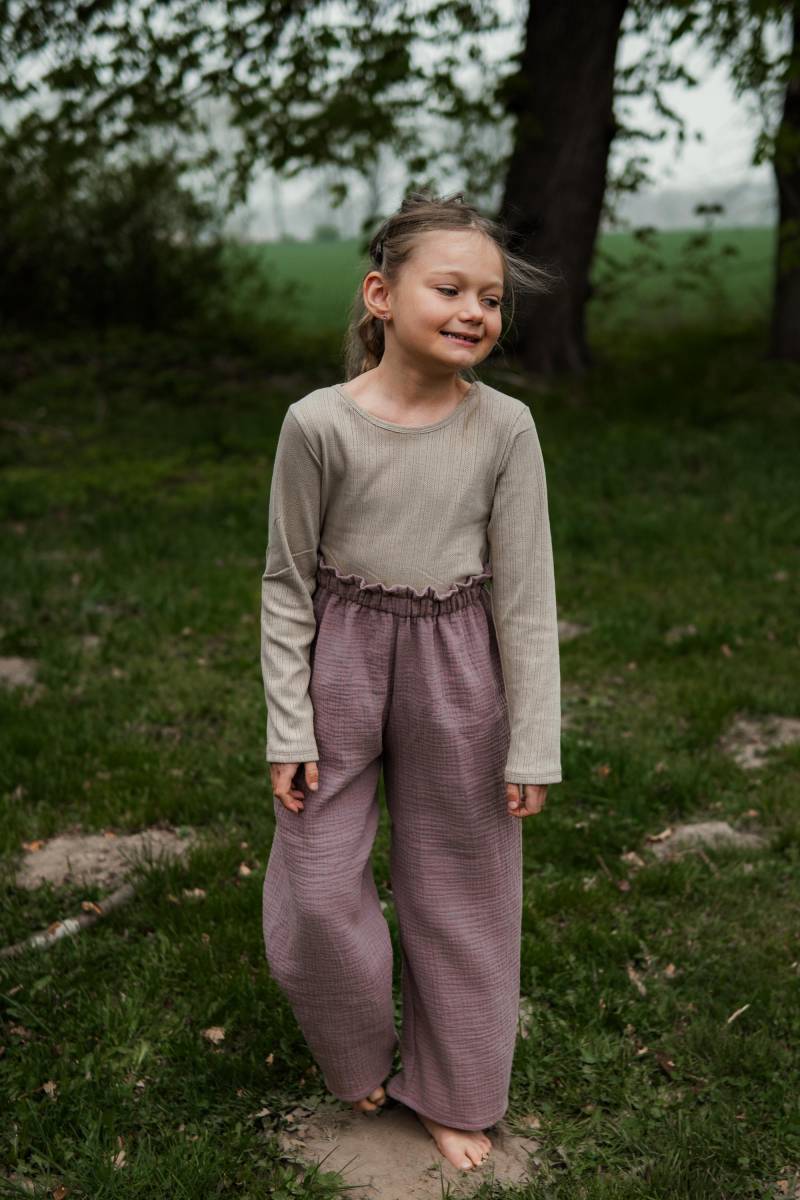 Kinder Musselin Hose Culotte Mauve von AmysBlossom