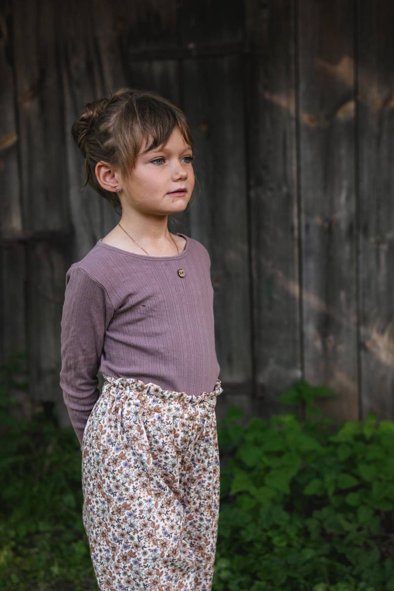 Kinder Pointoille Oberteil in Der Farbe Mauve von AmysBlossom