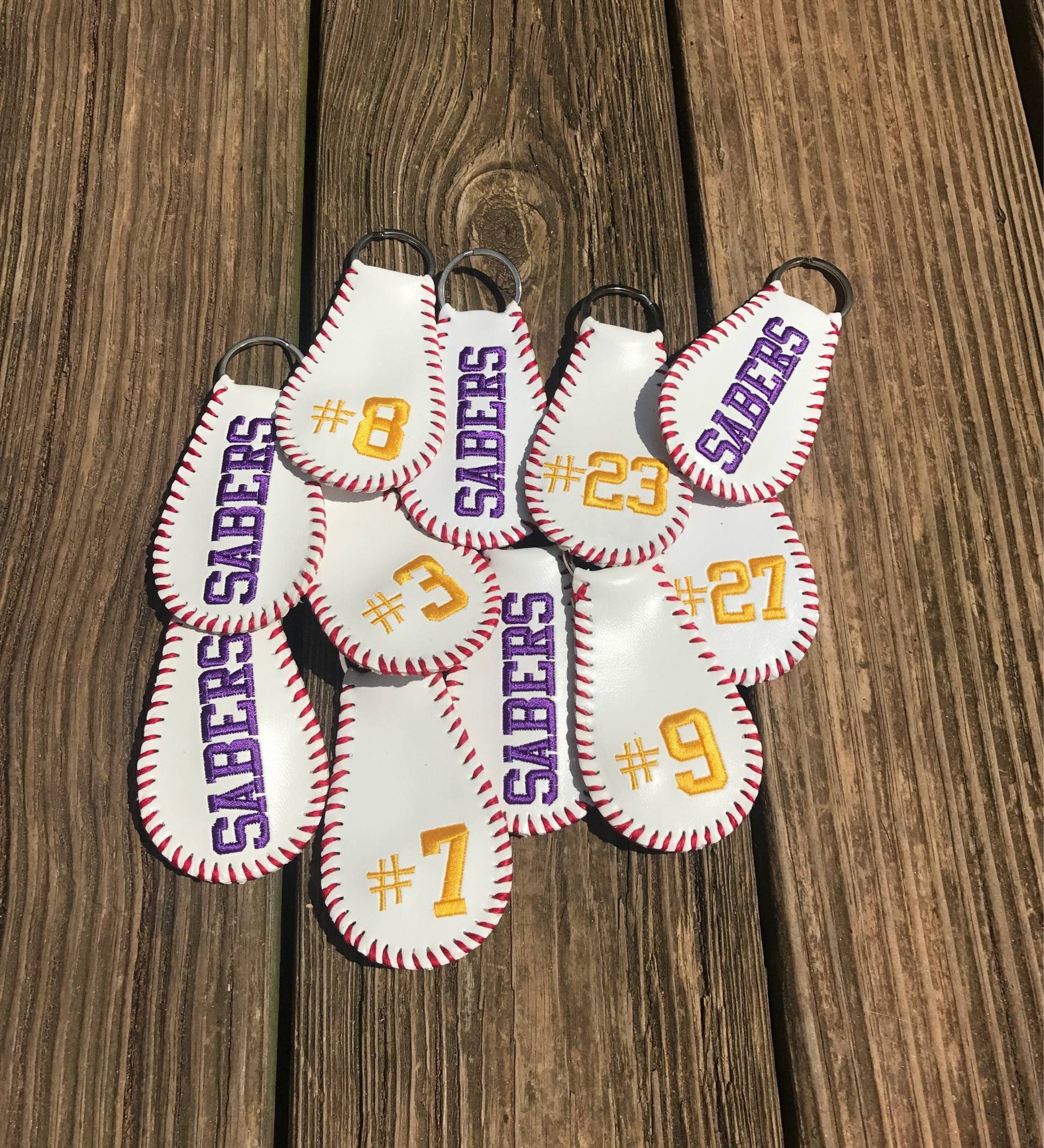 Baseball Schlüsselanhänger, Schlüsselbund, Leder Softball Baseball Schlüsselanhänger, Schlüsselbund, Leder Softball von AmysCustomCreation