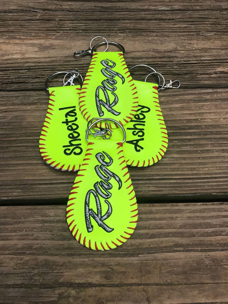 Softball Schlüsselanhänger, Schlüsselbund, Softball, Leder Baseball Schlüsselbund Softball Schlüsselanhänger, Schlüsselbund, Softball, Leder Baseball Schlüsselbund von AmysCustomCreation