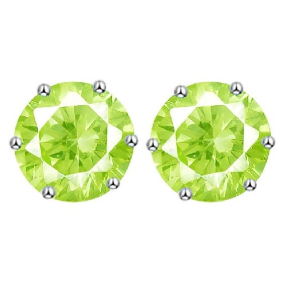 Lime Cz Sterling Silber Ohrstecker von AmysTreasureTrove1