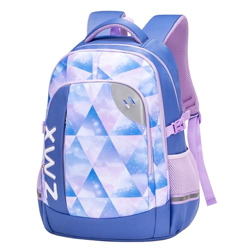 Amythe Groß Schulrucksack Teenager Mädchen 46L, Groß Rucksack Schule Gymnasium Oberstufe Schulranzen mit Brustgurt Reflektierend für 17.3" Laptop, Schultasche Robust Casual-Hellblau von Amythe
