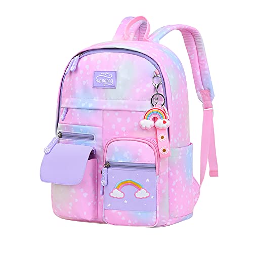 Amythe Kinderrucksack Mädchen,Rucksack Kindergarten,Schulranzen Mädchen 1-3. klasse, Leichte und Wasserdichte Nylon Schultasche für Kinder, 30 x 12 x 41 cm von Amythe