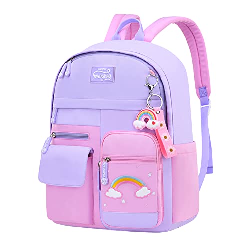 Amythe Kinderrucksack Mädchen,Rucksack Kindergarten,Schulranzen Mädchen 1-3. klasse, Leichte und Wasserdichte Nylon Schultasche für Kinder, 30 x 12 x 41 cm von Amythe