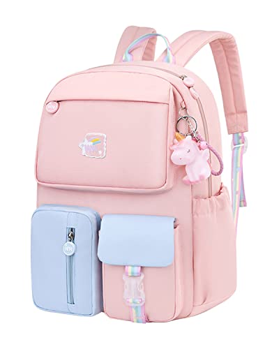 Amythe Kinderrucksack Mädchen,Rucksack Kindergarten,Schulranzen Mädchen 1-3. klasse, Leichte und Wasserdichte Nylon Schultasche für Kinder im Alter von 6-10 Jahren von Amythe