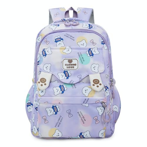 Amythe Kinderrucksack Schulranzen Mädchen 2-6. klasse, Rucksack Schule Leichter Wasserdicht Schulrucksack für Kinder 7-14 jahre, Ideal für Schule und Reisen - Lila von Amythe