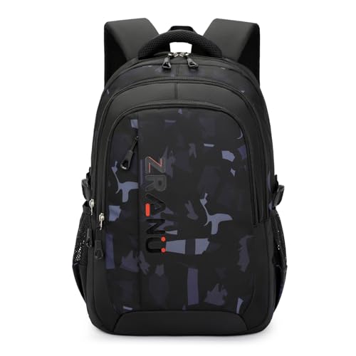 Amythe Rucksack Jungen Schulrucksack Teenager- Lässiger Daypack Herren Wasserdicht für 15.6 Zoll Laptop, Schultasche Jungen 5.- 9. Klasse Modischer Ranzen, Schwarz von Amythe