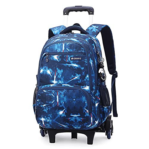 Amythe Rucksack Trolley, Schulrucksack mit Rollen für Jungen Mädchen Rucksack mit Rollen für 3-9. klasse, Schultrolley Ideal für Schule und Reise,Schwarz von Amythe