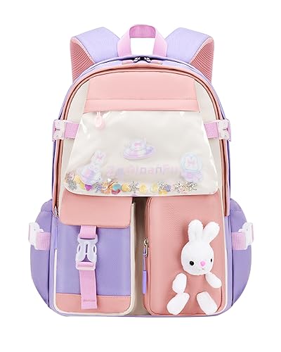 Amythe Schulranzen Mädchen Schulrucksack für 3 5 6. Klasse,Lässige Kinderrucksack aus Nylon Wasserdichte Rucksack für Kinder Schule oder Reisen von Amythe