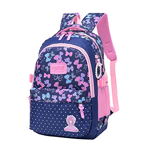 Amythe Schulranzen für Mädchen, Kinderrucksack Schultasche Mädchen 1-5. Klasse Leichte Wasserdichte Hübscher Schleifendruck Daypack für im Alter 8 9 10 11 12 von Amythe