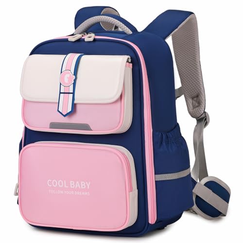 Amythe Schulrucksack Mädchen Jungen Ergonomisch 1-4. Klasse mit Brustgurt, 2025 Rucksack Schule Kinder 6-10 Jahre Schulranzen mit Abnehmbarer Gürtel und Reflektierend-Rosa von Amythe