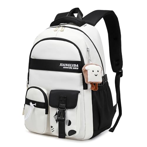 Amythe Schulrucksack Mädchen - Rucksack Teenager Wasserdicht & Leichte - Stilvolle Lässiger Daypack,Nylon Schulranzen Mädchen 3. - 9. klasse mit Großer Kapazität,Schwarz von Amythe