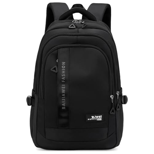 Amythe Schulrucksack Teenager Mädchen, 2025 Rucksack Schule Gymnasium Oberstufe Schulranzen, Schultasche Casual Reisen 26L, Schwarz von Amythe