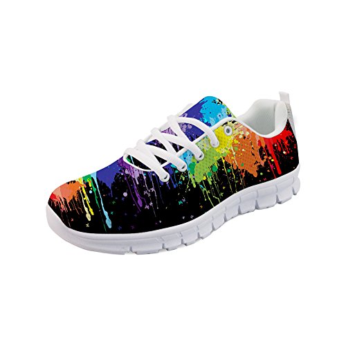 Amzbeauty Damen Fashion Regenbogen-Sportschuhe leicht Gym Walking Schuhe, - Rainbow 02 - Größe: 39 1/3 EU von Amzbeauty