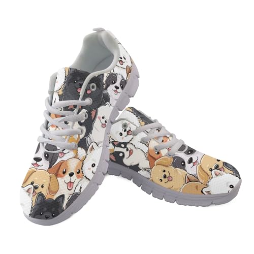 Amzbeauty Damen-Laufschuhe, leicht, Walking, Fitnessstudio, Sneaker, atmungsaktives Netzgewebe, Workout, modische Schuhe für Damen, Full Dogs, 41.5 EU von Amzbeauty