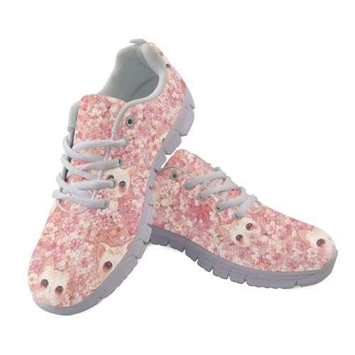 Amzbeauty Damen-Laufschuhe, leicht, Walking, Fitnessstudio, Sneaker, atmungsaktives Netzgewebe, Workout, modische Schuhe für Damen, Rosa Salamander, 37.5 EU von Amzbeauty