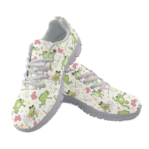 Amzbeauty Damen-Laufschuhe, leicht, Walking, Fitnessstudio, Sneaker, atmungsaktives Netzgewebe, Workout, modische Schuhe für Damen, Schmetterlingsfrosch, 40 EU von Amzbeauty