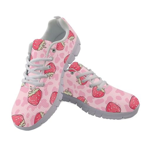 Amzbeauty Damen-Laufschuhe, leicht, Walking, Fitnessstudio, Sneaker, atmungsaktives Netzgewebe, Workout, modische Schuhe für Damen, erdbeere, 42 EU von Amzbeauty