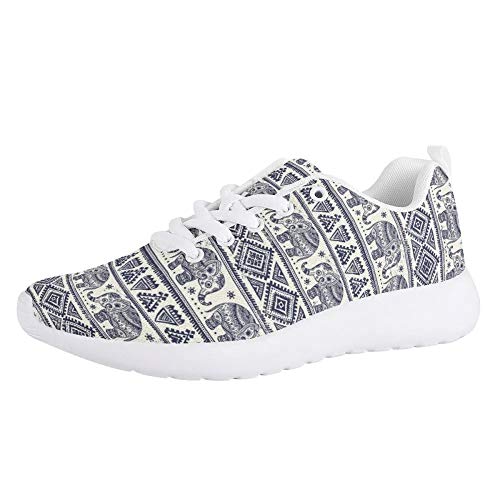 Amzbeauty Damen Stoßdämpfende Schuhe mit Luftpolster, Lauf-Sneakers, Schnürschuhe, niedriges Oberteil, stylisch, 35-42 EU, Grau - elefant - Größe: 39 EU von Amzbeauty