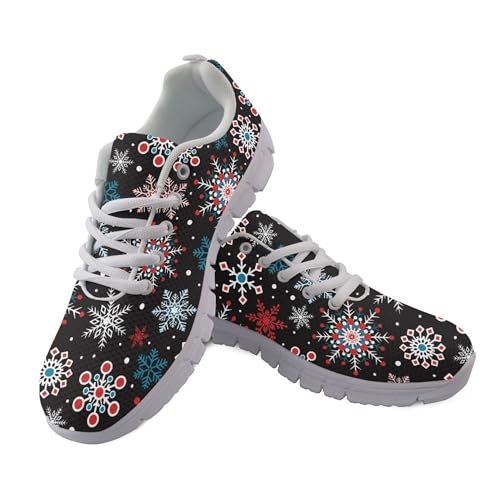 Amzbeauty Damen-Turnschuhe, legere Wanderschuhe, atmungsaktiv, leicht, Sneaker, weiches Netzgewebe, Fitnessstudio, Workout, Snowflake, 42.5 EU von Amzbeauty