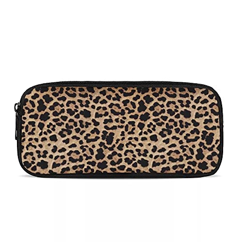 Amzbeauty Federmäppchen mit großen Fächern, für Bürobedarf, Füllfederhalter und Eingabestift, leopard, Schulranzen von Amzbeauty