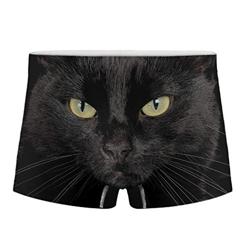 Amzbeauty Herren-Boxershorts, cool, weich, leicht, langlebig, atmungsaktiv und bequem, lustiges Tier-Design, Größen XS, S, M, L, XL, XXL, XXXL Gr. M, schwarze katze von Amzbeauty