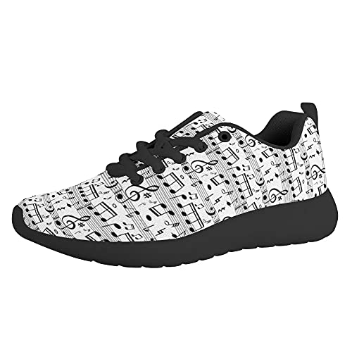 Amzbeauty Herren-Lauf-Sneaker mit Luftpolster, personalisiertes Design, cool, leicht und bequem, Größe 39-45, Weiß - Musik - Größe: 39 EU von Amzbeauty