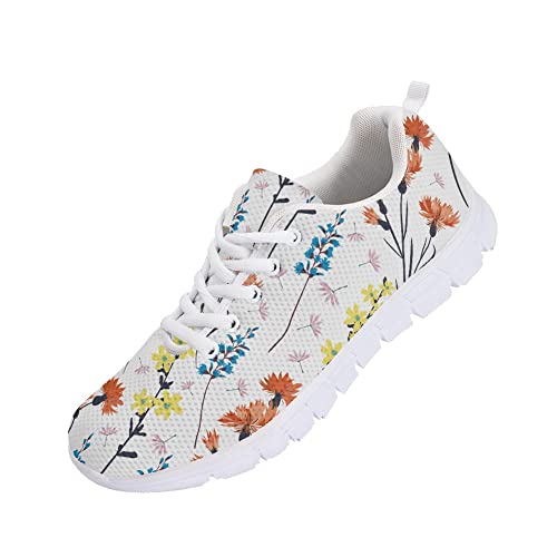 Amzbeauty Herren-Laufschuhe mit coolem Hawaii-Design, Mesh, Freizeit-Sneaker, Größe 39-47, Blume A, 43 1/3 EU von Amzbeauty