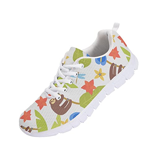 Amzbeauty Herren-Laufschuhe mit coolem Hawaii-Design, Mesh, Freizeit-Sneaker, Größe 39-47, Niedliche Faultier, 42 2/3 EU von Amzbeauty