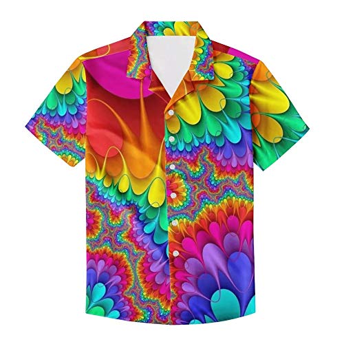 Amzbeauty Herren Sommer Hawaii-Hemden Tops Sommer Hawaii-Hemden Tops Strand Party Absorbieren Schweiß Atmen für Männer Teenager 2XS-5XL Gr. 58, bunt von Amzbeauty