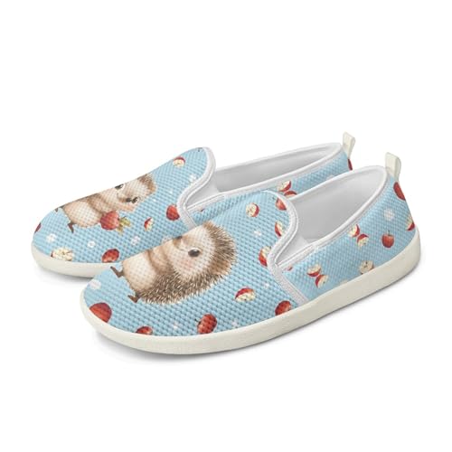 Amzbeauty Loafer für Damen, bequeme Wanderschuhe, Schulschuhe für Damen, elegante und flache Schuhe, Krankenschwestern, Fahrschuhe, Apple Igel, 40 EU von Amzbeauty