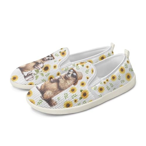 Amzbeauty Loafer für Damen, bequeme Wanderschuhe, Schulschuhe für Damen, elegante und flache Schuhe, Krankenschwestern, Fahrschuhe, Erdmännchen, 40 EU von Amzbeauty