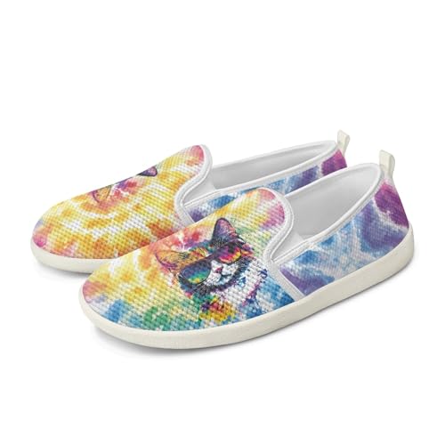 Amzbeauty Loafer für Damen, bequeme Wanderschuhe, Schulschuhe für Damen, elegante und flache Schuhe, Krankenschwestern, Fahrschuhe, Farbe: Katze, 36 EU von Amzbeauty