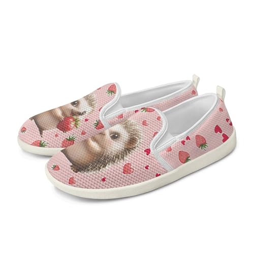 Amzbeauty Loafer für Damen, bequeme Wanderschuhe, Schulschuhe für Damen, elegante und flache Schuhe, Krankenschwestern, Fahrschuhe, Igel, 36 EU von Amzbeauty