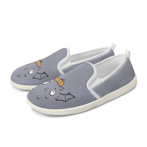 Amzbeauty Loafer für Damen, bequeme Wanderschuhe, Schulschuhe für Damen, elegante und flache Schuhe, Krankenschwestern, Fahrschuhe, Pumpkin Bat, 41 EU von Amzbeauty