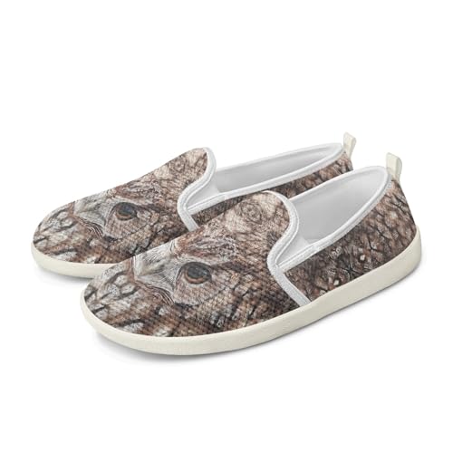 Amzbeauty Loafer für Damen, bequeme Wanderschuhe, Schulschuhe für Damen, elegante und flache Schuhe, Krankenschwestern, Fahrschuhe, eule, 36 EU von Amzbeauty