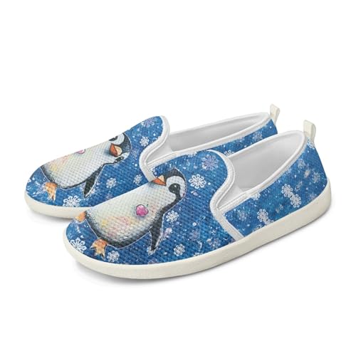 Amzbeauty Loafer für Damen, bequeme Wanderschuhe, Schulschuhe für Damen, elegante und flache Schuhe, Krankenschwestern, Fahrschuhe, pinguin, 40 EU von Amzbeauty
