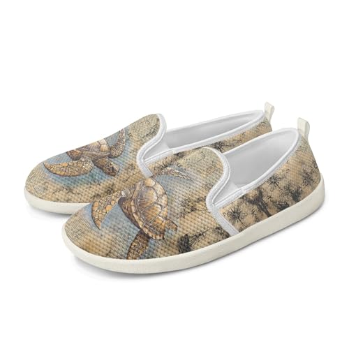 Amzbeauty Loafer für Damen, bequeme Wanderschuhe, Schulschuhe für Damen, elegante und flache Schuhe, Krankenschwestern, Fahrschuhe, schildkröte, 42 EU von Amzbeauty