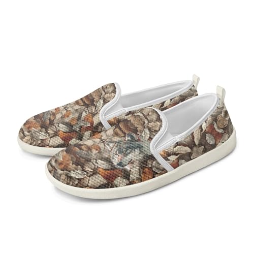 Amzbeauty Loafer für Damen, bequeme Wanderschuhe, Schulschuhe für Damen, elegante und flache Schuhe, Krankenschwestern, Fahrschuhe, wolf, 41 EU von Amzbeauty