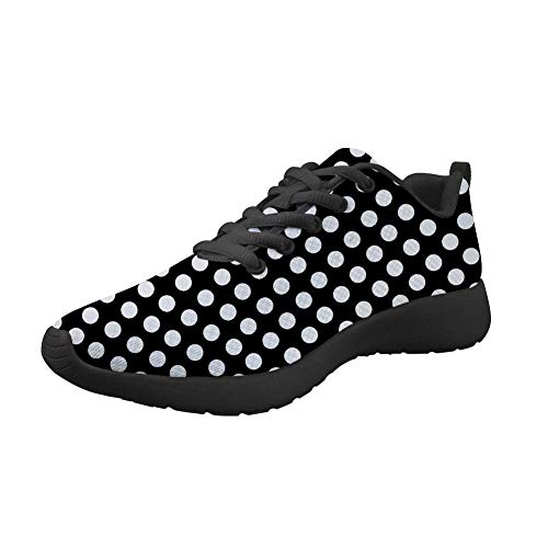 Amzbeauty Modische Turnschuhe für Damen und Herren, leicht, atmungsaktiv, einfarbig und gepunktet, für Spaziergänge, Fitnessstudio, Laufen, Schwarz mit Punkten, 37 EU Amzbeauty Modische Turnschuhe für Damen und Herren, leicht, atmungsaktiv, einfarbig und gepunktet, für Spaziergänge, Fitnessstudio, Laufen, Schwarz mit Punkten, 37 EU von Amzbeauty