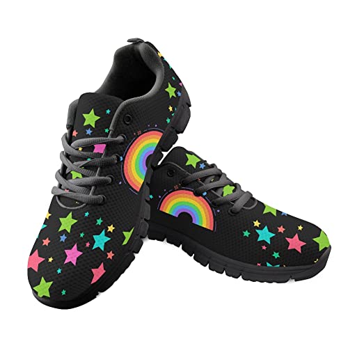 Amzbeauty leichte Damen-Lauf-Sneaker, bequem, leger, sportlicher Sport, Wanderschuhe für Frauen, Erwachsene, Teenager, Mädchen, Regenbogen/Sterne, 38 EU von Amzbeauty