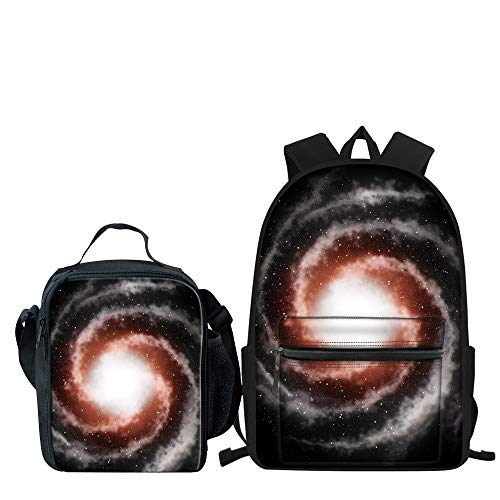 Kinder Schulrucksack Teens Bookbag Set Kinder Tasche Tierdruck Laptop Rucksack mit Lunchbox, Galaxy, 39,6 cm, Schulranzen-Set von Amzbeauty