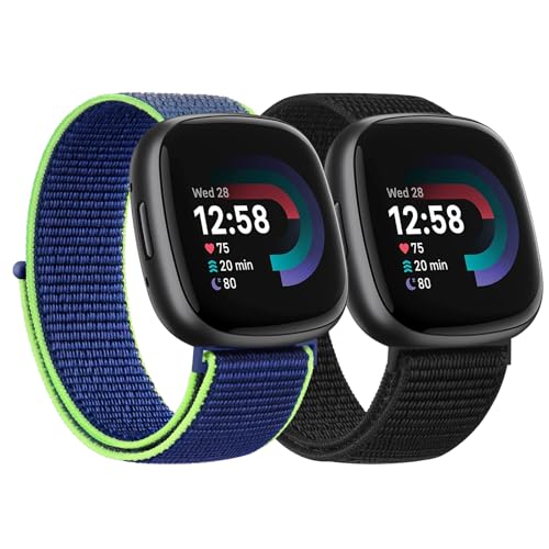 Amzpas Armband kompatibel mit Fitbit Sense 2 / Sense Bändern, Fitbit Versa 4 / Versa 3, für Damen und Herren, weiches Nylon, Ersatzarmband, Sportarmband für Fitbit Sense 2 / Versa 4 Smartwatch von Amzpas