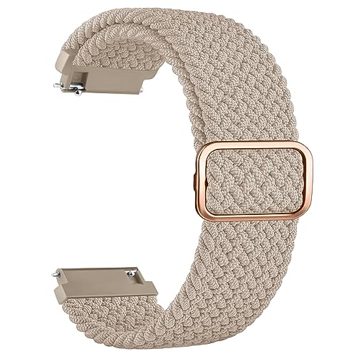 Amzpas für 20mm 22mm Armband Nylon Uhrenarmband mit Schnellverschluss Geeignet Sport Ersatzarmband 20mm 22mm für Damen Herren (20mm, Milchtee) von Amzpas