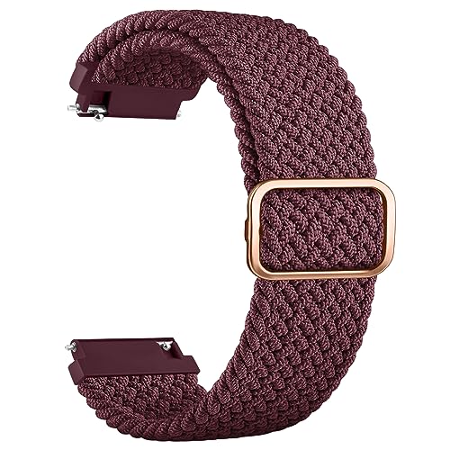 Amzpas für 20mm 22mm Armband Nylon Uhrenarmband mit Schnellverschluss Geeignet Sport Ersatzarmband 20mm 22mm für Damen Herren (20mm, Rotwein) von Amzpas